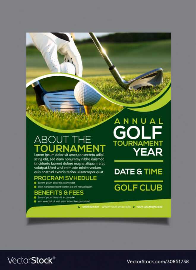 Golf Tournament Flyer Design Template Royalty Free Vector regarding Golf Outing Flyer Template