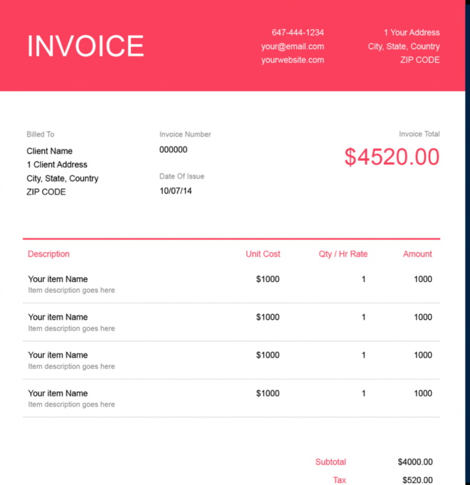 Graphic Design Invoice Template | Free Download | Send In within Invoice Template For Graphic Designer Freelance