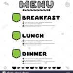 Hand Drawn Menu For Cafe With Breakfast, Lunch, Dinner within Breakfast Lunch Dinner Menu Template
