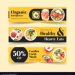 Healthy Food Banner Template Design Royalty Free Vector inside Food Banner Template