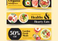 Healthy Food Banner Template Design Royalty Free Vector inside Food Banner Template