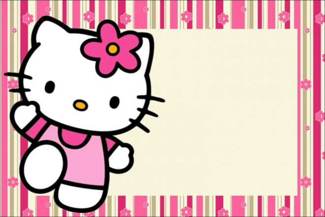 Hello Kitty With Flowers: Free Printable Invitations. - Oh within Hello Kitty Birthday Card Template Free