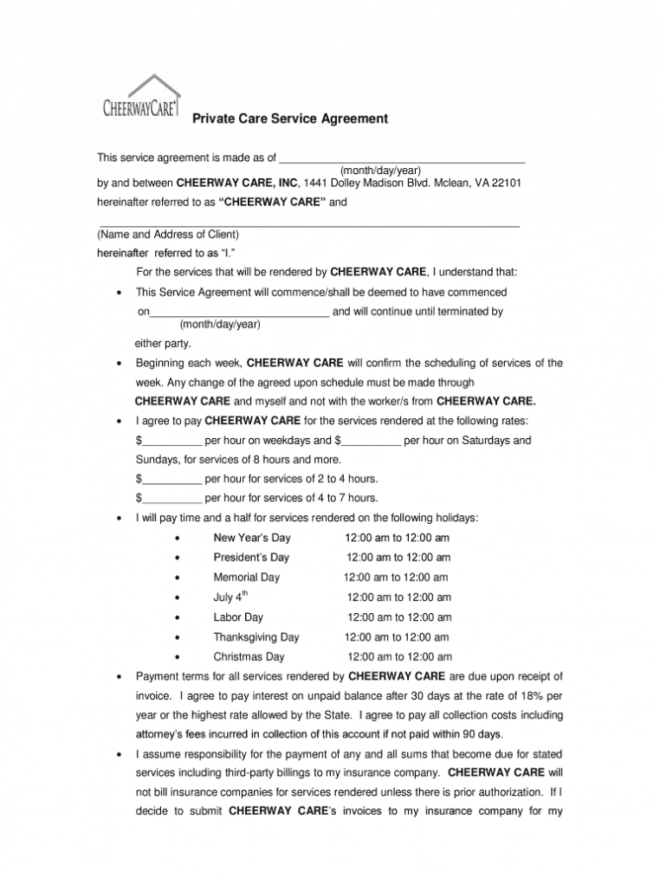 Home Care Service Agreement Template - Fill Online for Home Care Service Agreement Template