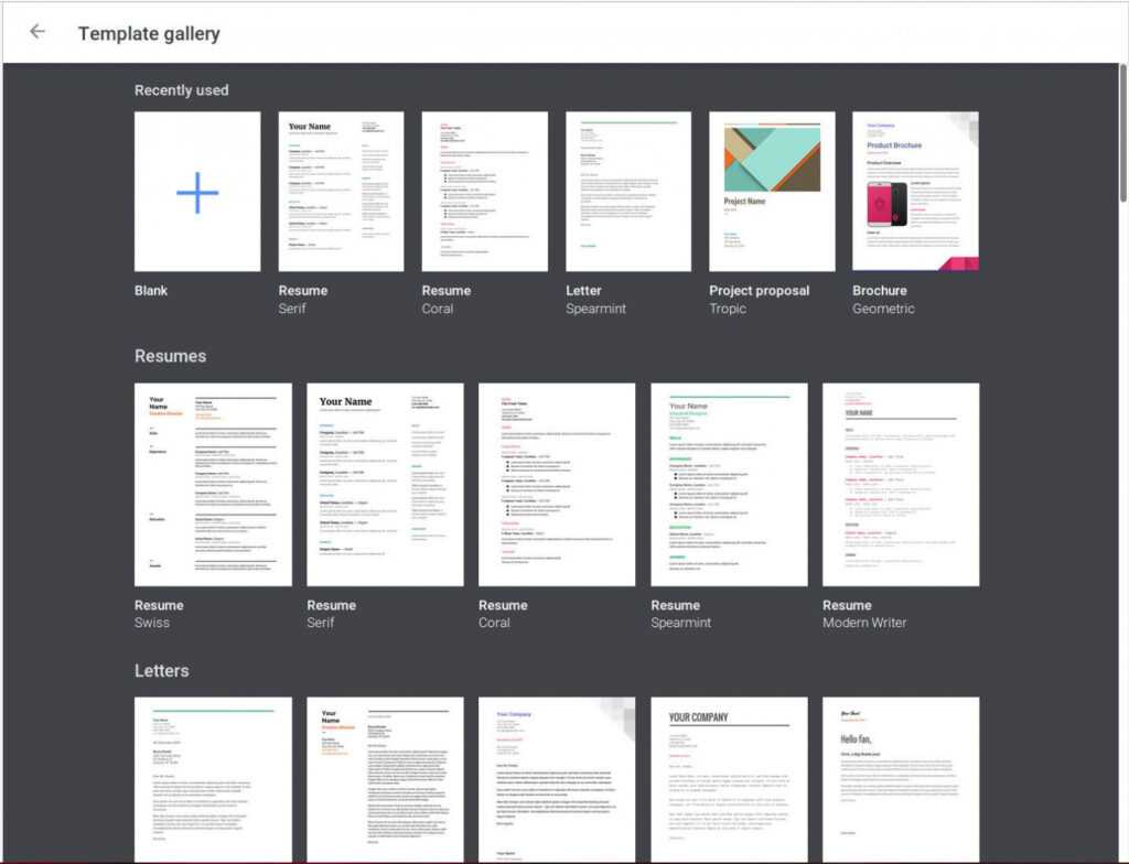 Google Word Document Templates