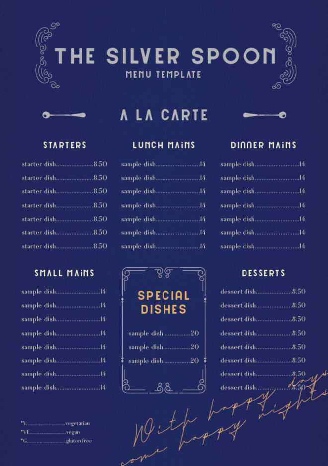 How To Make A Fancy Menu Template for Design Your Own Menu Template