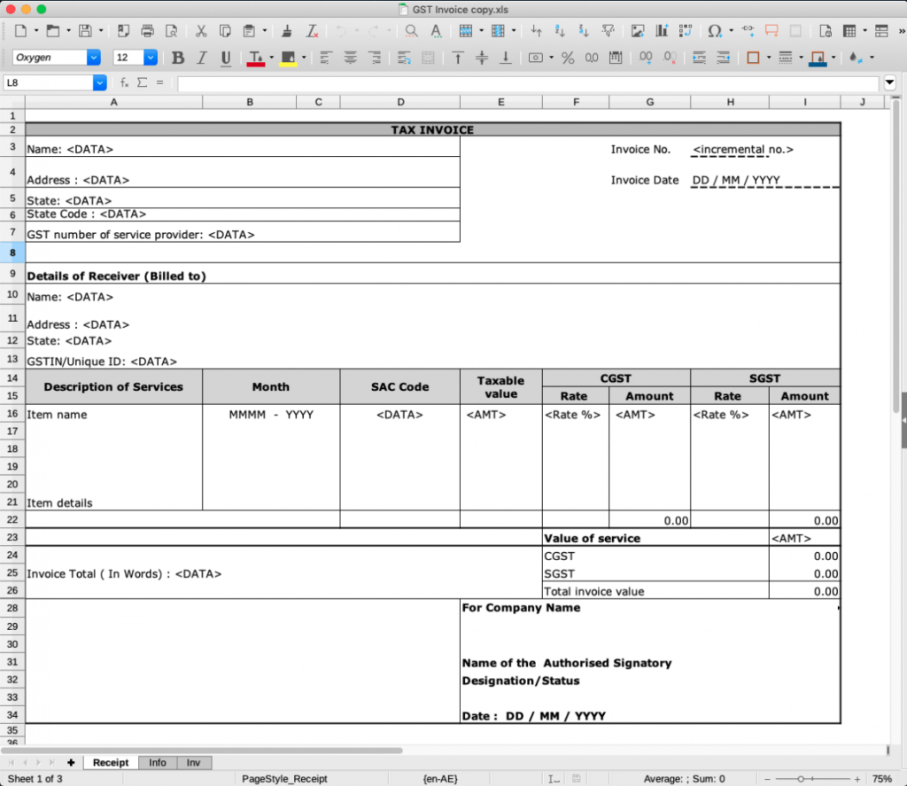 Libreoffice Invoice Template