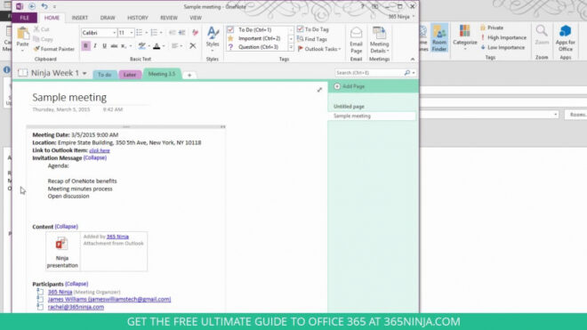 How To Take Awesome Meeting Notes With Onenote 2013/2016 with Onenote Meeting Template