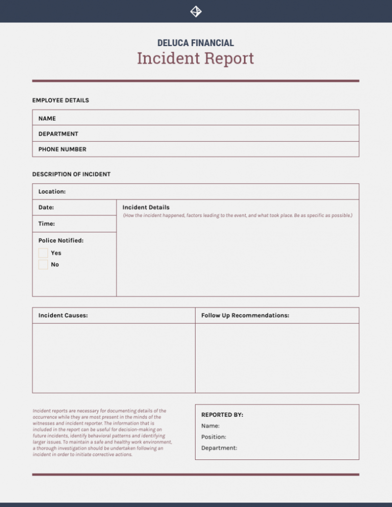 Employee Incident Report Sample Tagalog Great Professional Template 