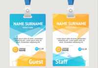 Id Card Template Plastic Badge Royalty Free Vector Image in Conference Id Card Template