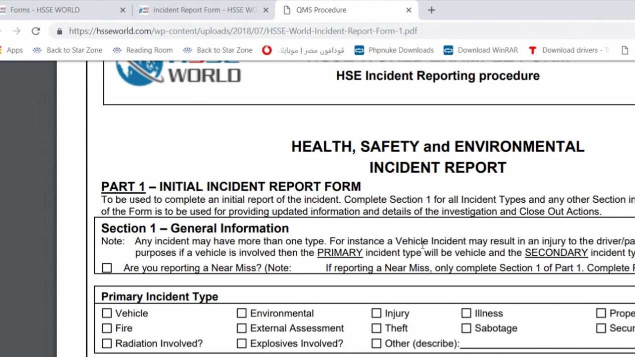 Incident Report Form - Hsse World for Health And Safety Incident Report Form Template