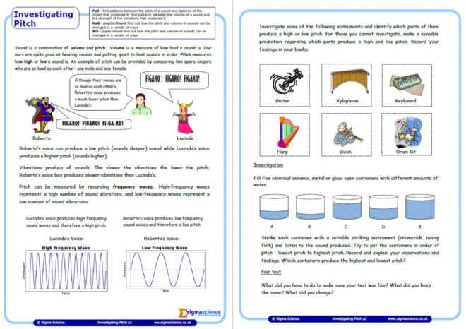 Investigating Pitch – Physics Worksheet For Year 4 Science inside Science Report Template Ks2