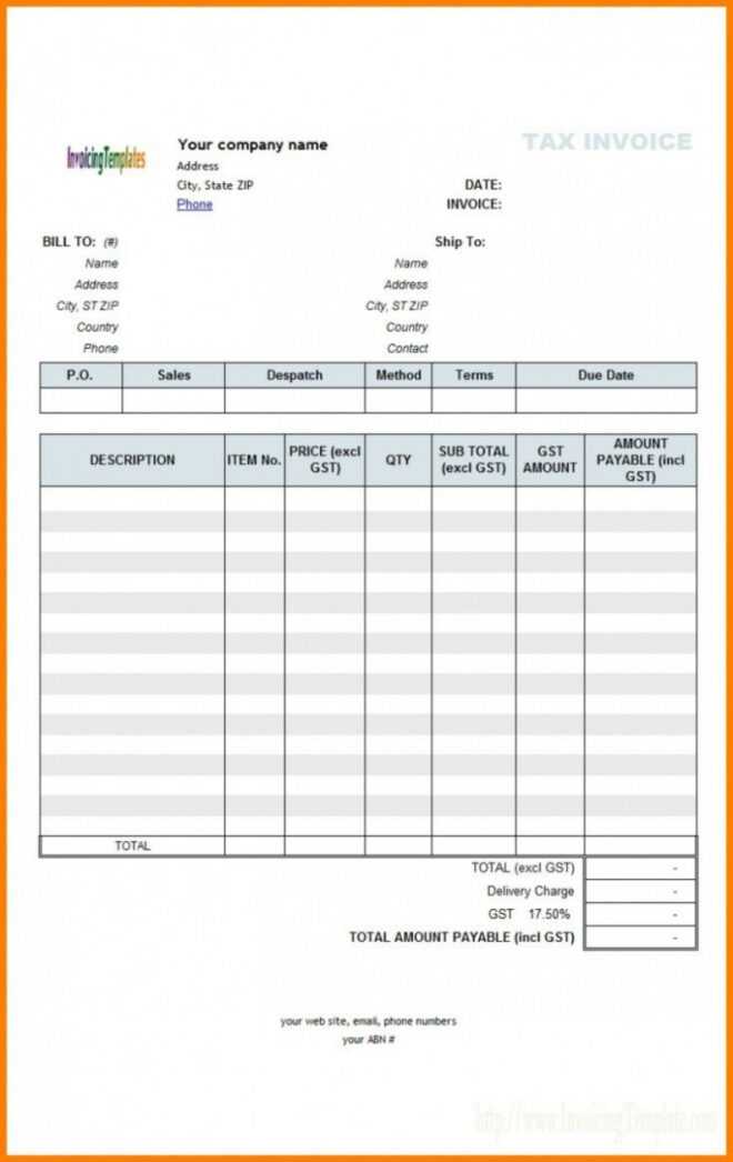 Invoice Template In Word ~ Addictionary for Invoice Template Word 2010