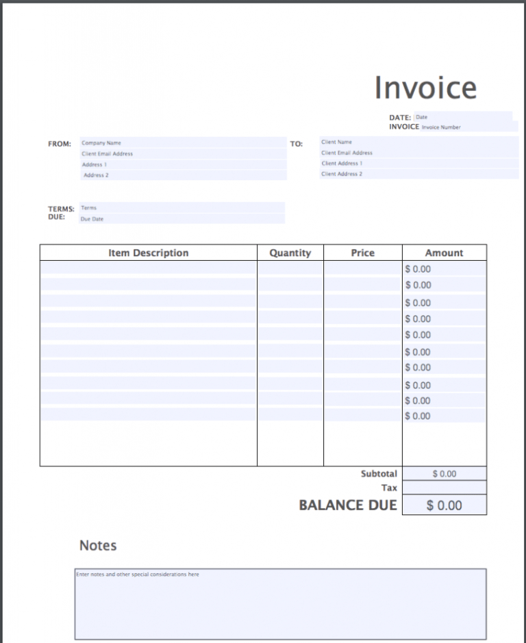 editable invoice template
