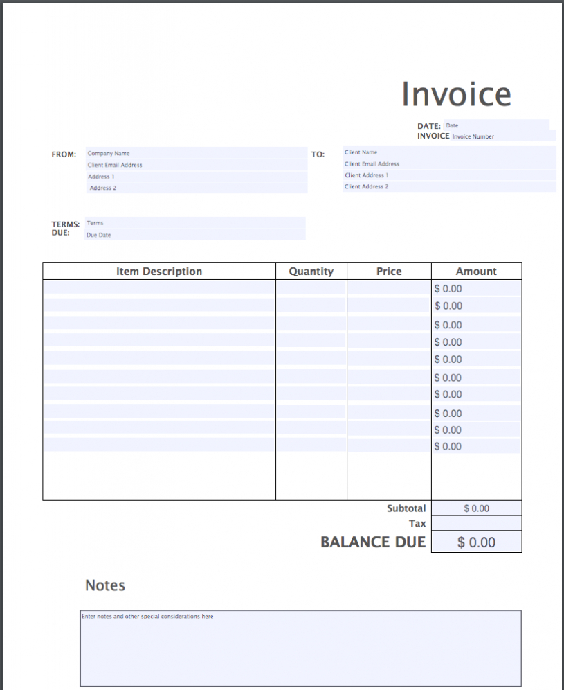 Invoice Template Pdf | Free Download | Invoice Simple with Fillable Invoice Template Pdf
