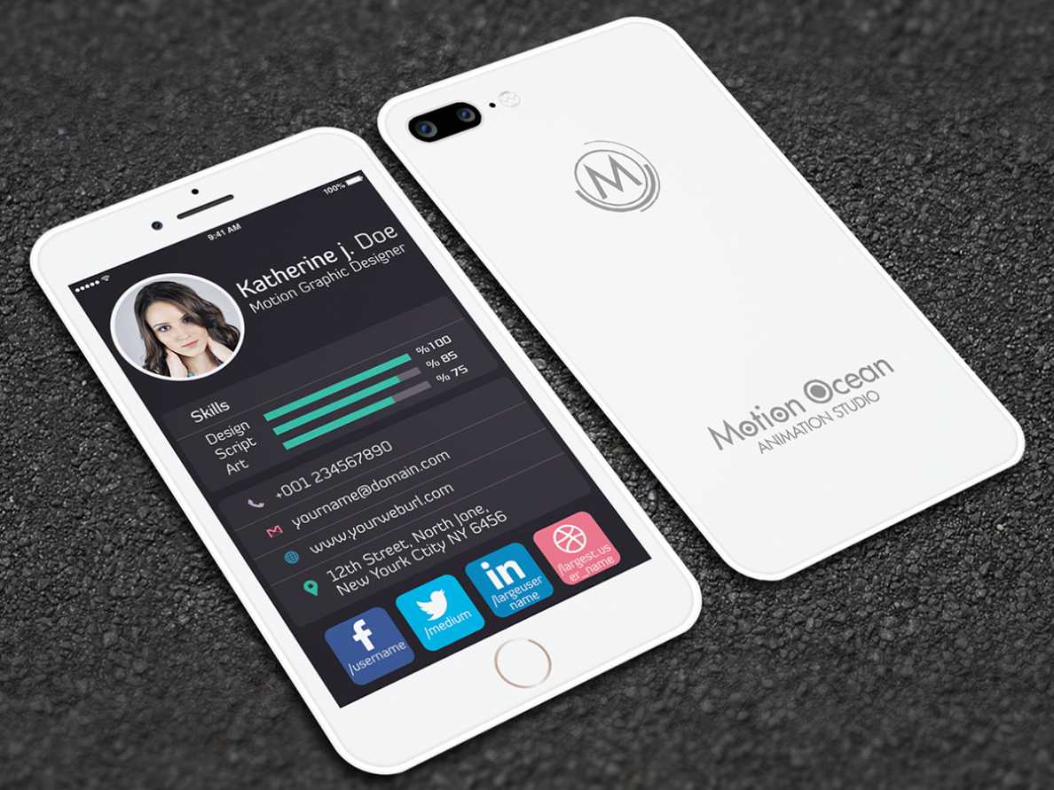 Iphone Style Business Card On Behance throughout Iphone Business Card Template