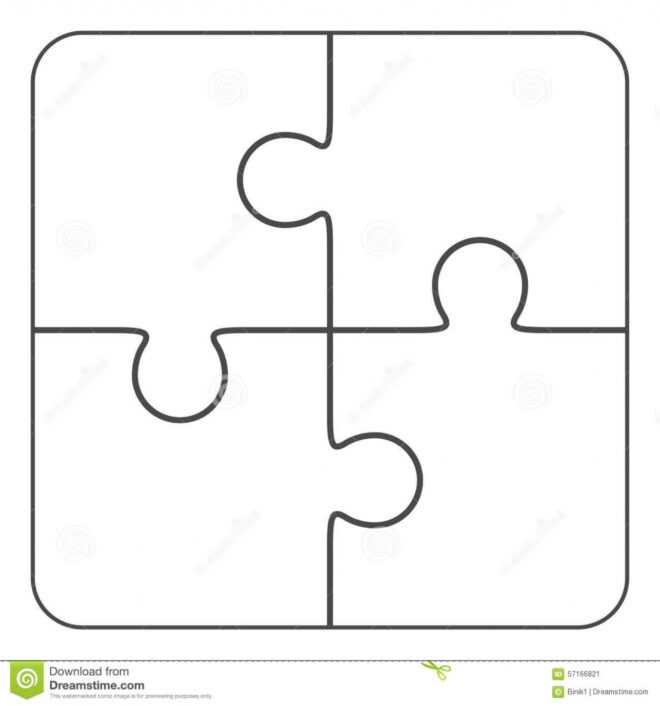 Jigsaw Puzzle Blank 2X2, Four Pieces Stock Illustration throughout Blank Jigsaw Piece Template