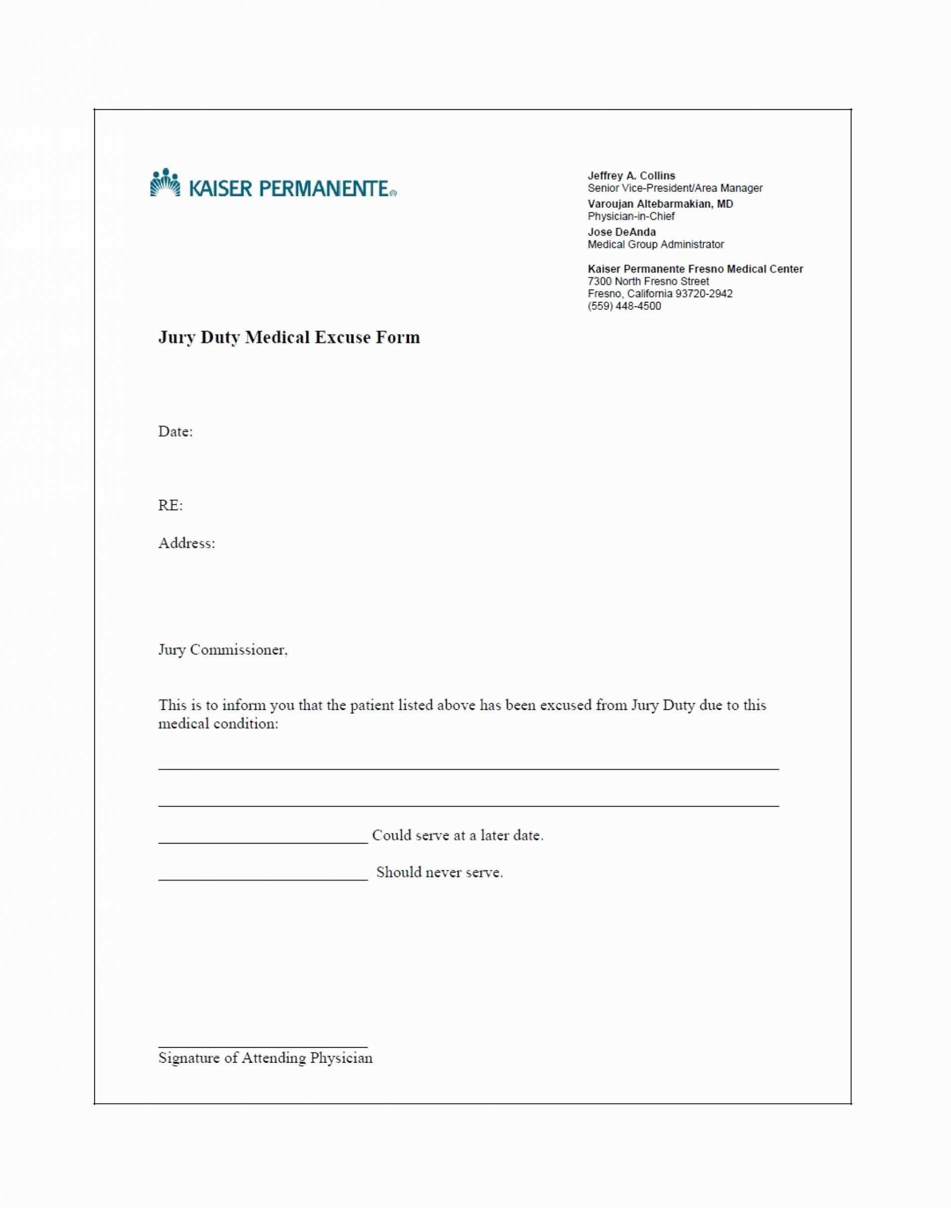 Kaiser Permanente Doctor Note Template ~ Addictionary throughout Kaiser Doctors Note Template