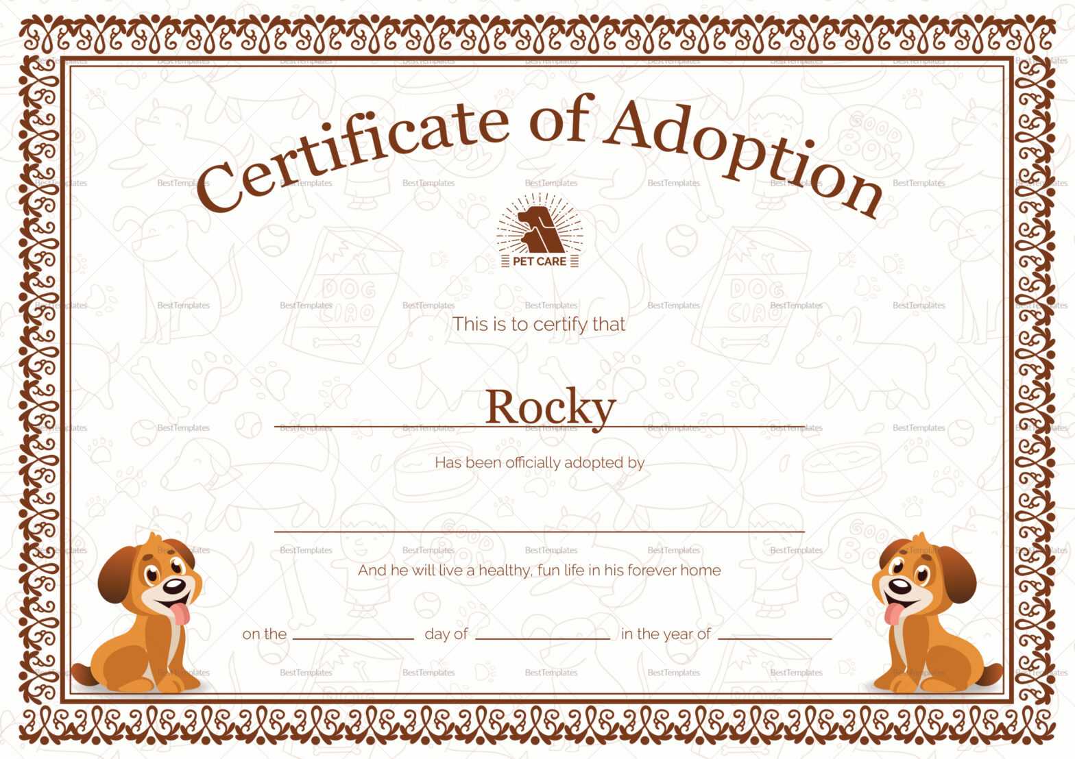 Kitten Adoption Certificate - The W Guide within Toy Adoption Certificate Template