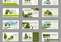 Landscape Design Studio Business Card Template Vector Image for Gardening Business Cards Templates