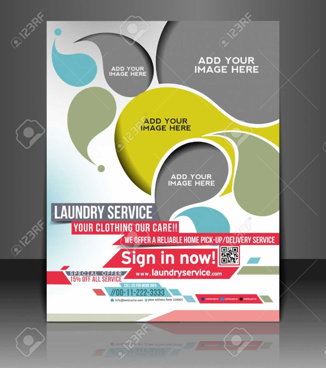 Laundry Service Flyer &amp; Poster Template Design with Ironing Service Flyer Template