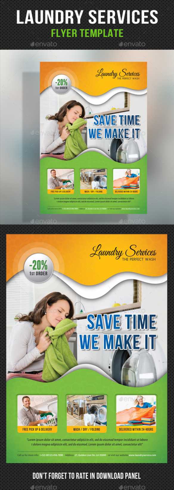 Laundry Services - Flyer Template with regard to Laundry Flyers Templates