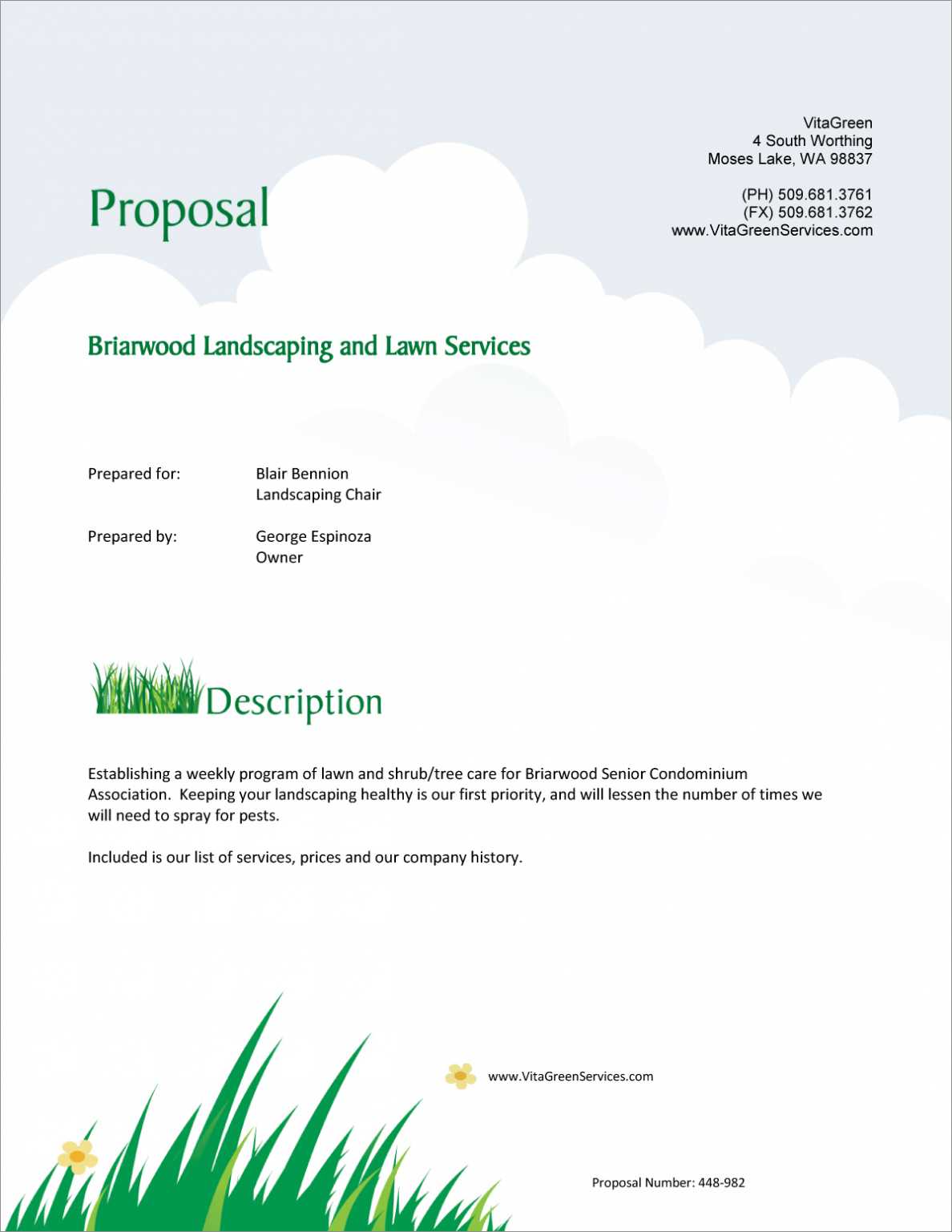 Lawn Care And Landscaping Services Proposal - 5 Steps intended for Landscape Proposal Template