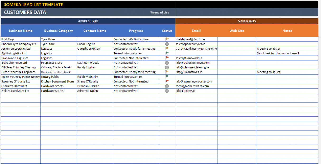 Lead Tracking Excel Template - Customer Follow Up Sheet pertaining to Sales Lead Report Template