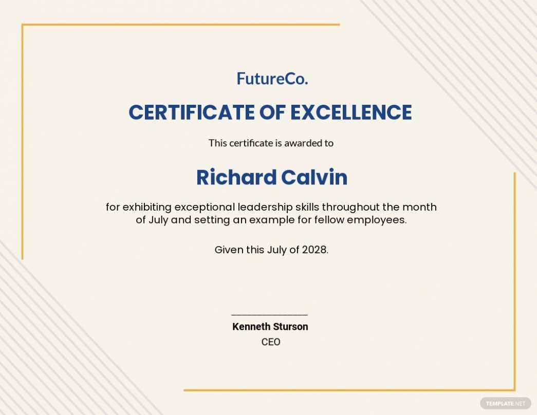 Leadership Award Certificate Template Word (Doc) Psd Within Leadership Award Certificate