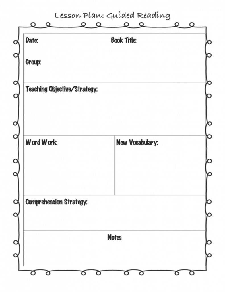 Teacher Plan Book Template Word
