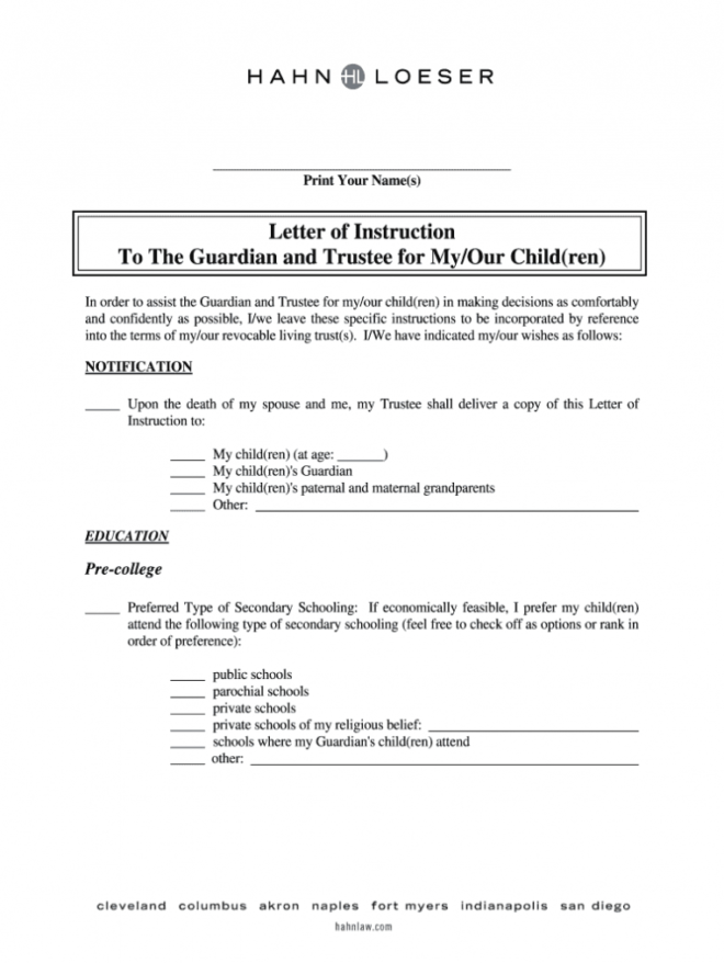 Letter Of Instruction Form - Fill Out And Sign Printable Pdf Template |  Signnow inside Letter Of Instruction Template