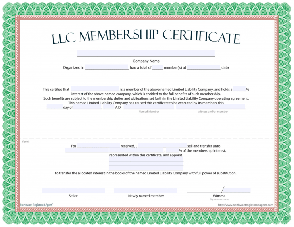 Llc Membership Certificate Template