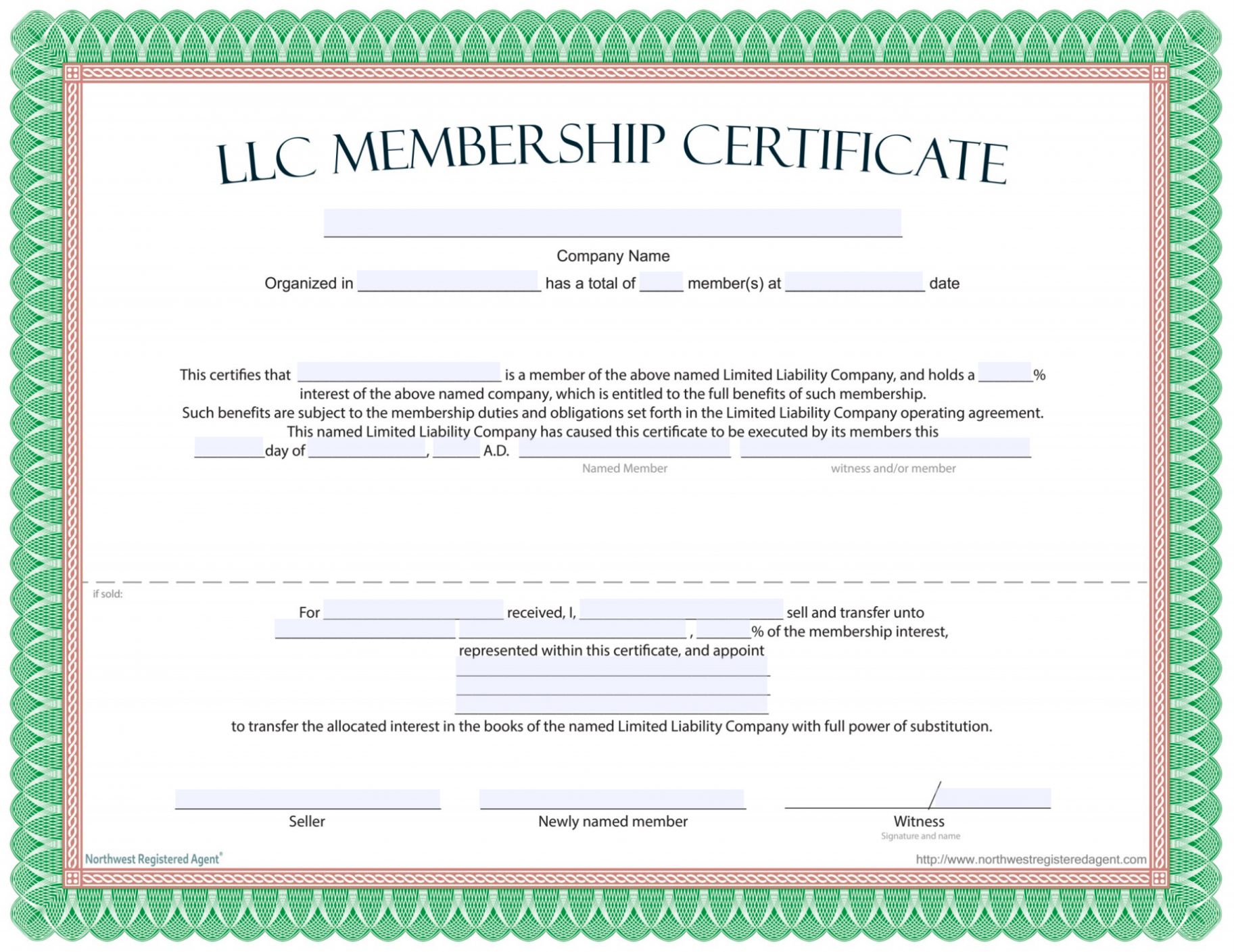 Llc Membership Certificate Template