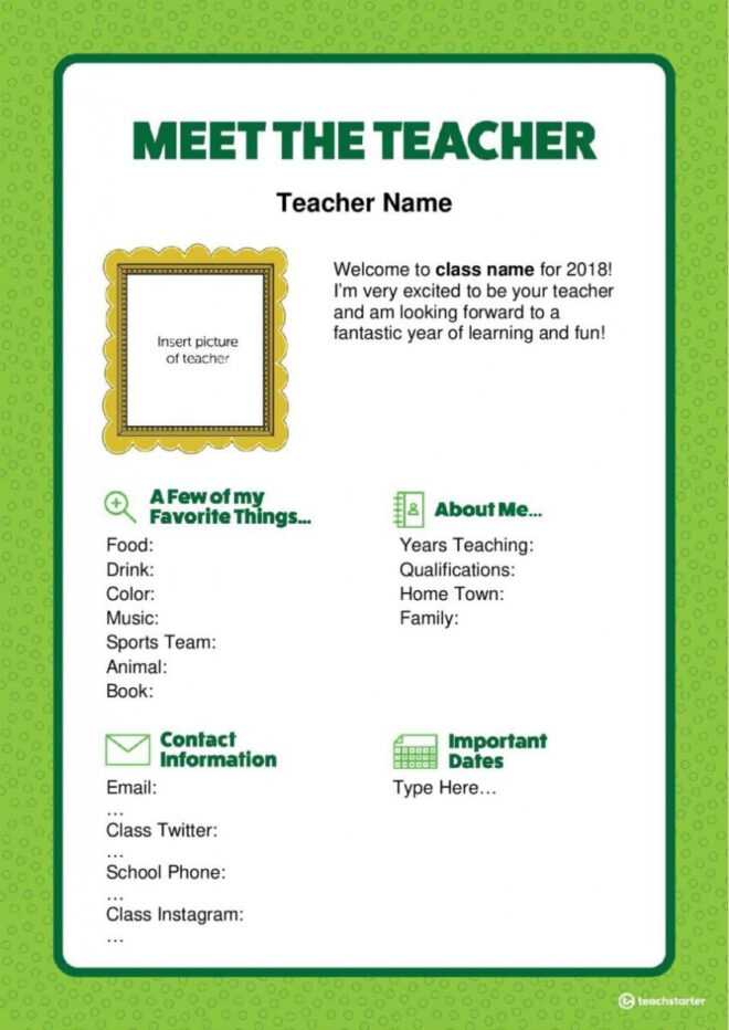 Meet The Teacher Letter - Editable Word Version Teaching for Meet The Teacher Letter Template