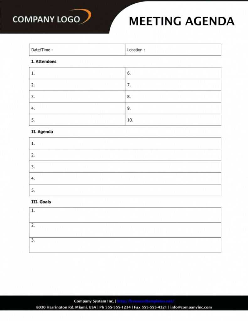 Microsoft Office Agenda Templates