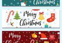 Merry Christmas Set Banners Template Royalty Free Vector in Merry Christmas Banner Template