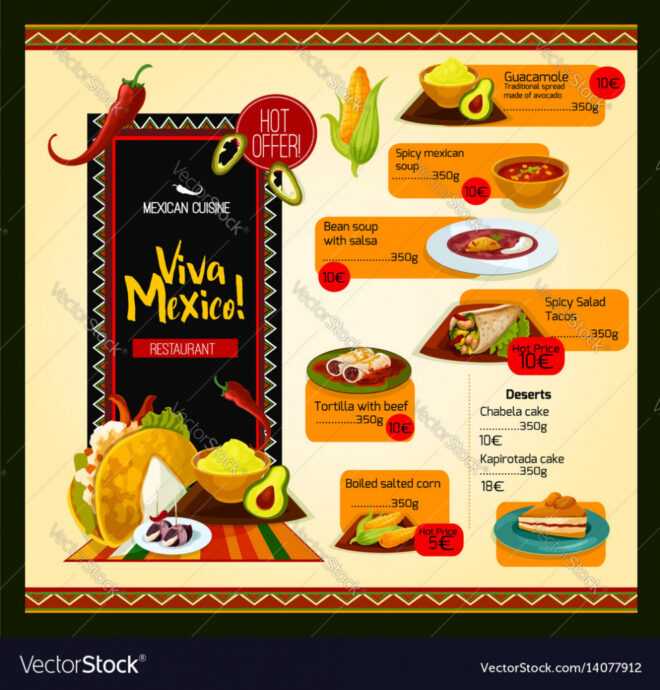 Mexican Menu Template For Restaurant Royalty Free Vector for Mexican Menu Template Free Download