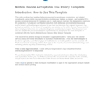 Mobile Device Acceptable Use Policy Template throughout Mobile Device Acceptable Use Policy Template