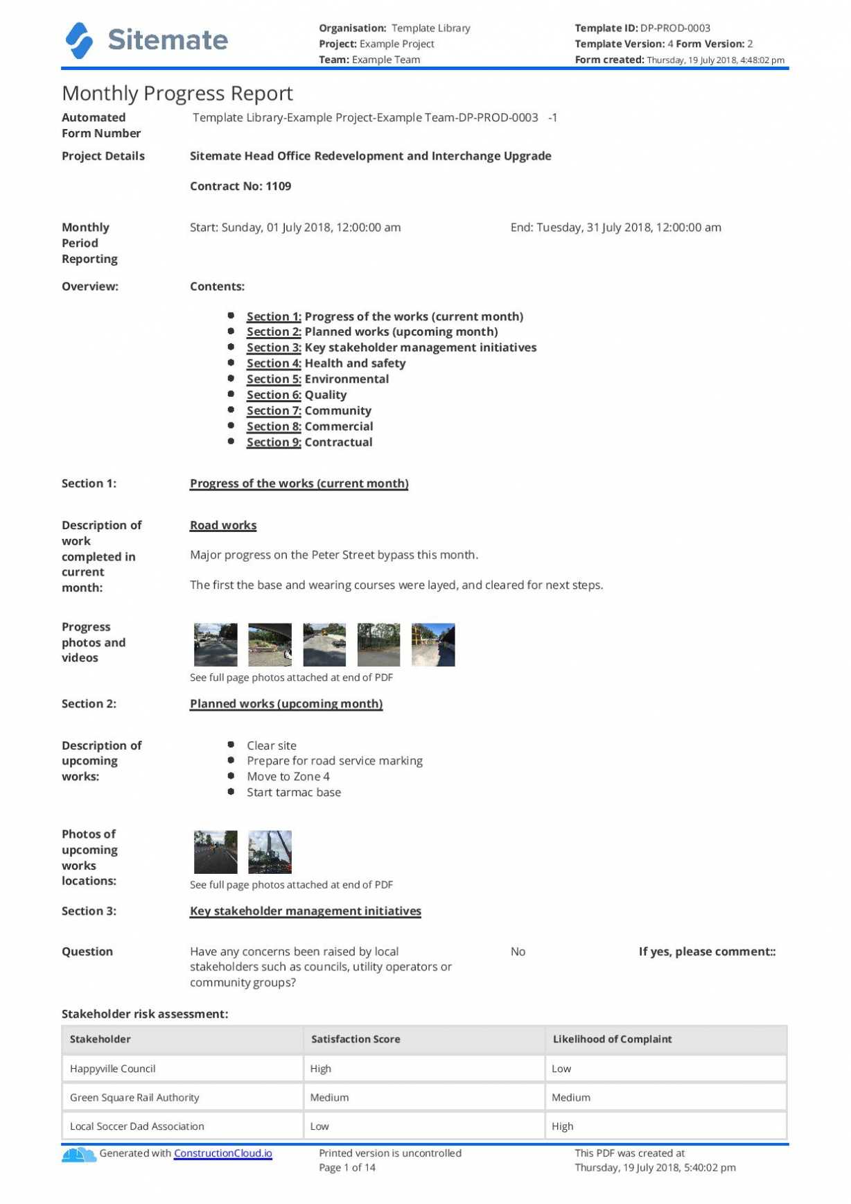Monthly Construction Progress Report Template: Use This for Engineering Progress Report Template