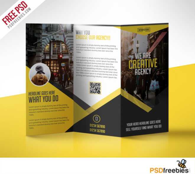 Multipurpose Trifold Business Brochure Free Psd Template with Free Tri Fold Business Brochure Templates