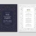 Nye Menu Template For New Year'S Eve Dinners [Psd, Ai, Vector] with New Years Eve Menu Template