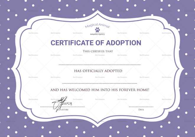 Official Adoption Certificate Design Template In Psd, Word pertaining to Adoption Certificate Template