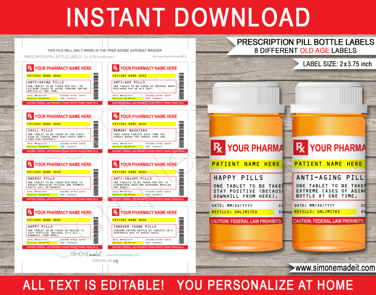 Free Printable Funny Prescription Labels Printable World Holiday