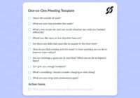 One On One Meeting Template: Top 10 Questions Great Managers for 1 On 1 Meeting Template