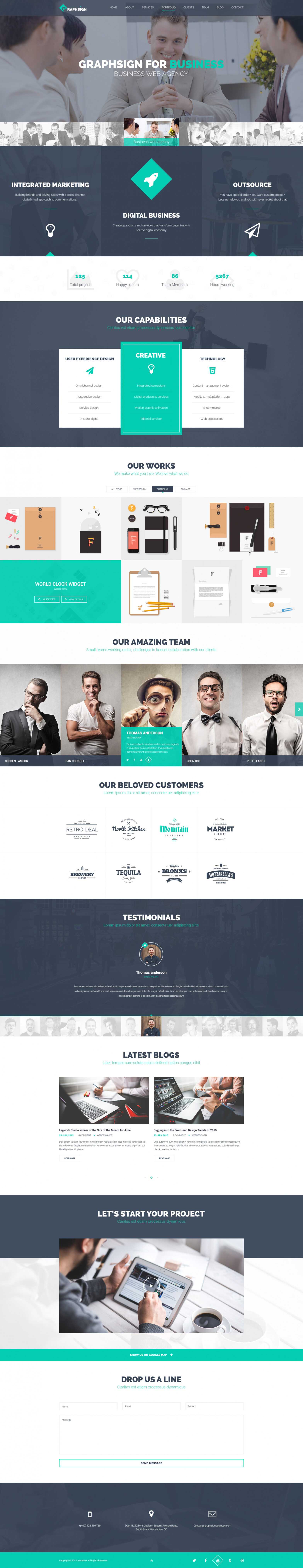 One Page Business Website Template with One Page Business Website Template