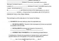 Oregon Unsecured Promissory Note Template - Promissory Notes for Simple Promissory Note Template