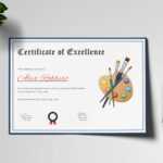 Painting Award Certificate Design Template In Psd, Word inside Player Of The Day Certificate Template