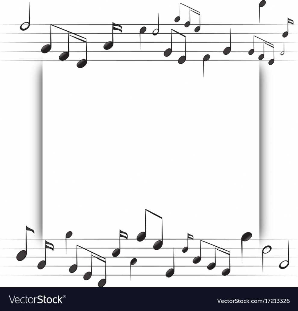 Paper Template With Music Notes In Background Vector Image intended for Music Notes Paper Template