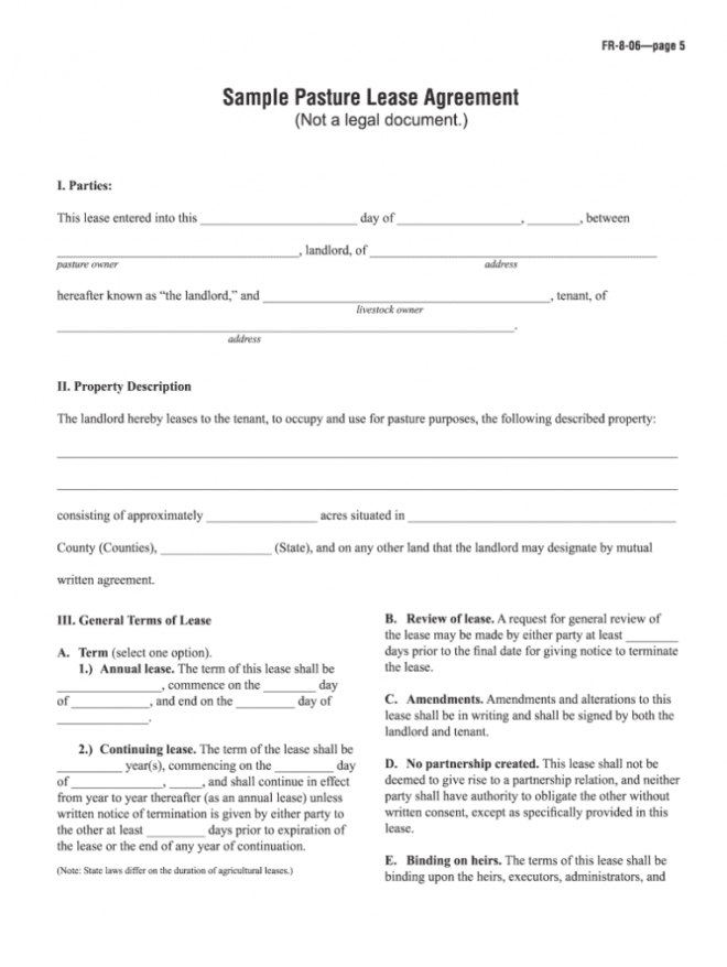 Pasture Lease Agreement Blank Template - Fill Out And Sign Printable Pdf  Template | Signnow pertaining to Ranch Lease Agreement Template