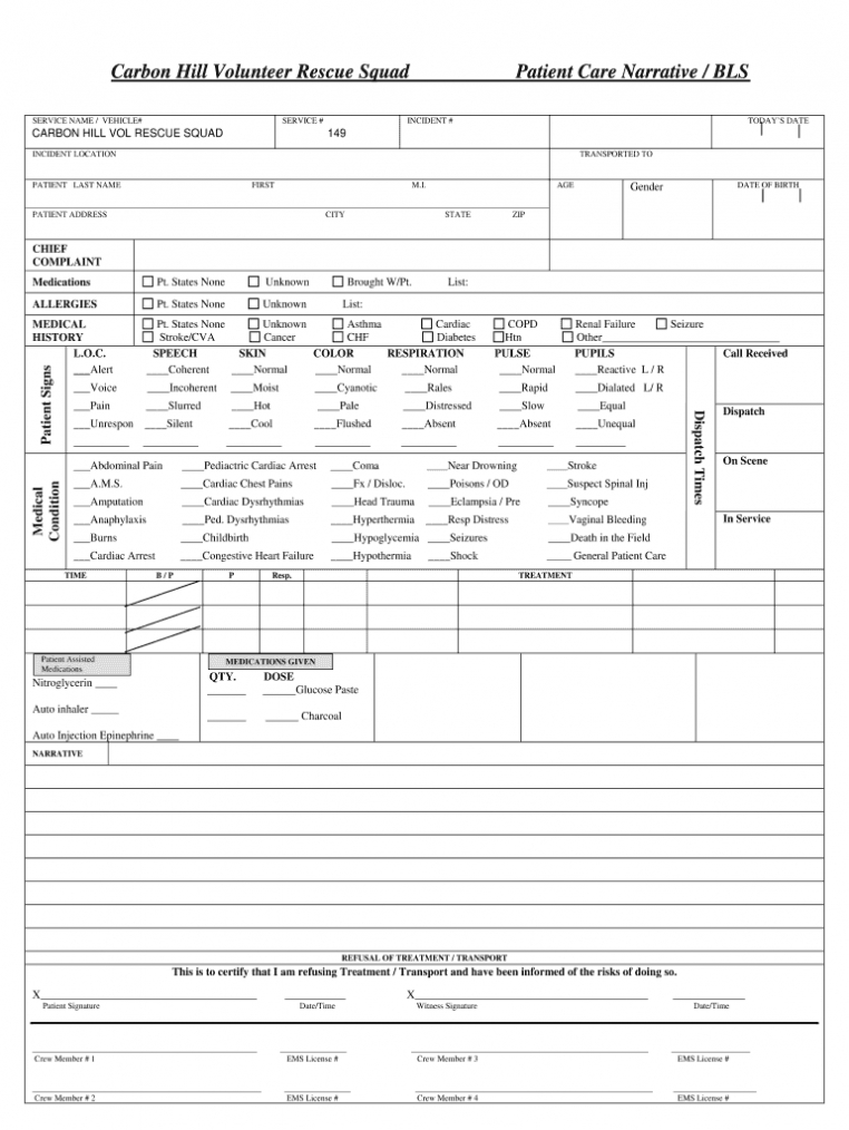 Patient Care Report - Fill Out And Sign Printable Pdf Template | Signnow in Patient Care Report Template
