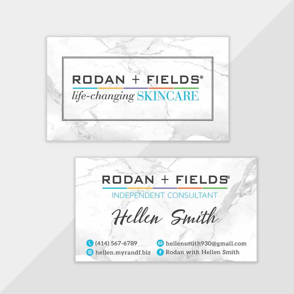 Personalized Rodan And Fields Business Cards, Marble Rf Template with Rodan And Fields Business Card Template